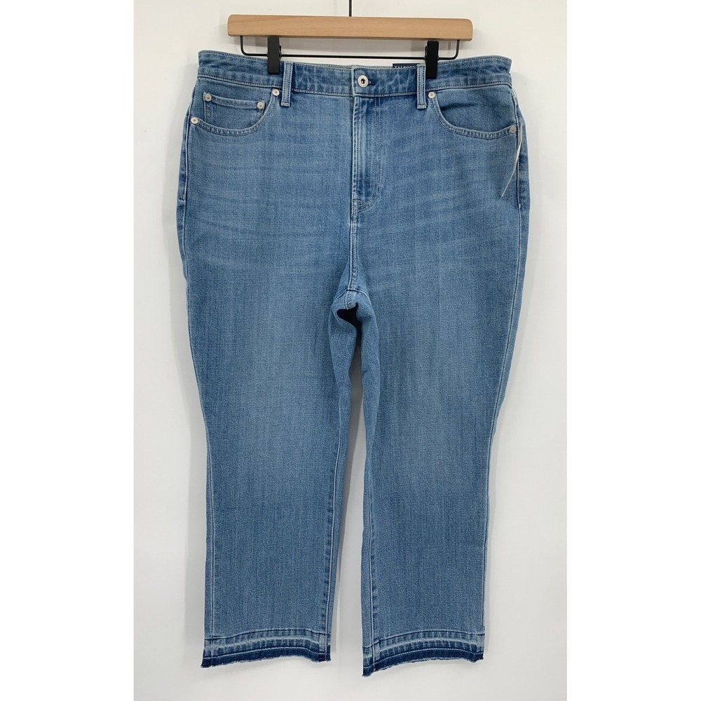 Talbots Jeans Womens 16 Petite Blue Flawless High Waist Ankle Straight Leg NEW